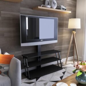 living room metal storage racks multi functional tv cabinet tv stand for 32 65 inch, curved and flat screen