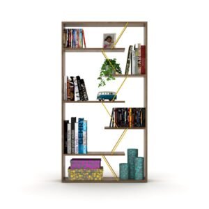 furnish home store wood frame etagere open back 6 shelves bookcase industrial bookshelf for office