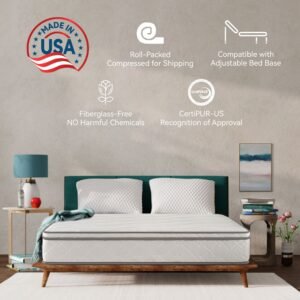 certipur us certified king size 10 inch hybrid mattress gel memory foam individually wrapped pocket coils breathable durable