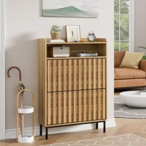 us overseas warehouse free shipping mid century shoe organizer rack hidden shoes storage cabinet with 2 flip drawers for hallway