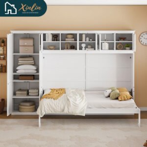 free shipping us warehouse queen size murphy bed with wall cabinet easy convertible wall bed