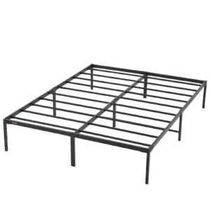 14 inch queen metal bed frame platform no box spring needed 1500 lbs loading capacity heavy duty mattress foundation steel slat