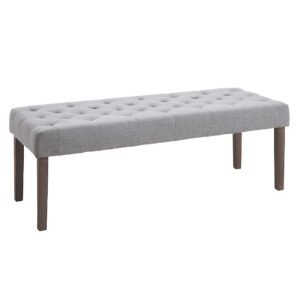 homcom simpletufted grey ottoman accent bench comfortable cushion & fashionable modern design for bedroom furniture