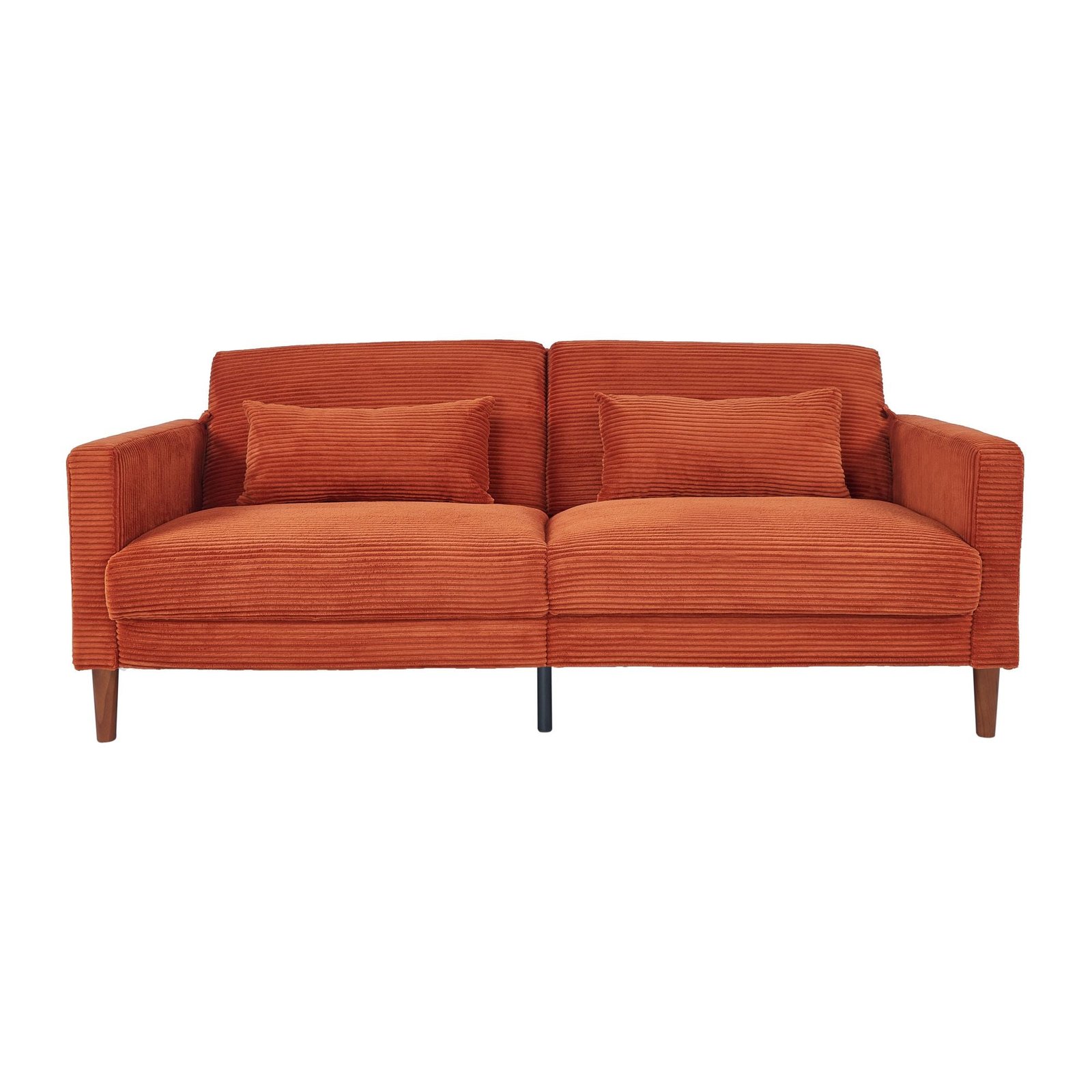 modern 2140og orange corduroy two seater living room sofa for bedroom office small spaces