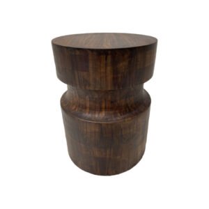 16" brown solid wood round end table hms living room furniture