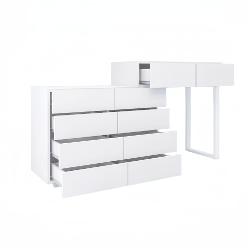 white color 10 drawers extended desktop dresser chest of drawer without handle fcj vanity