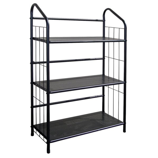 hms 37" black metal three tier bookcase industrial contemporary living room bedroom hotel furniture iron material