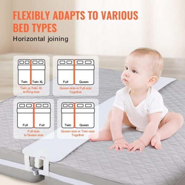 2 in 1 bed converter for twin king split king mattresses 80"l x 12"w gap filler attached sheet twin king converter mattress