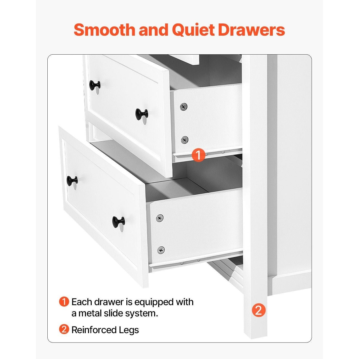 6 drawer retro minimalist white wooden dresser chest anti tip device tv stand organizer for living room entryway storage