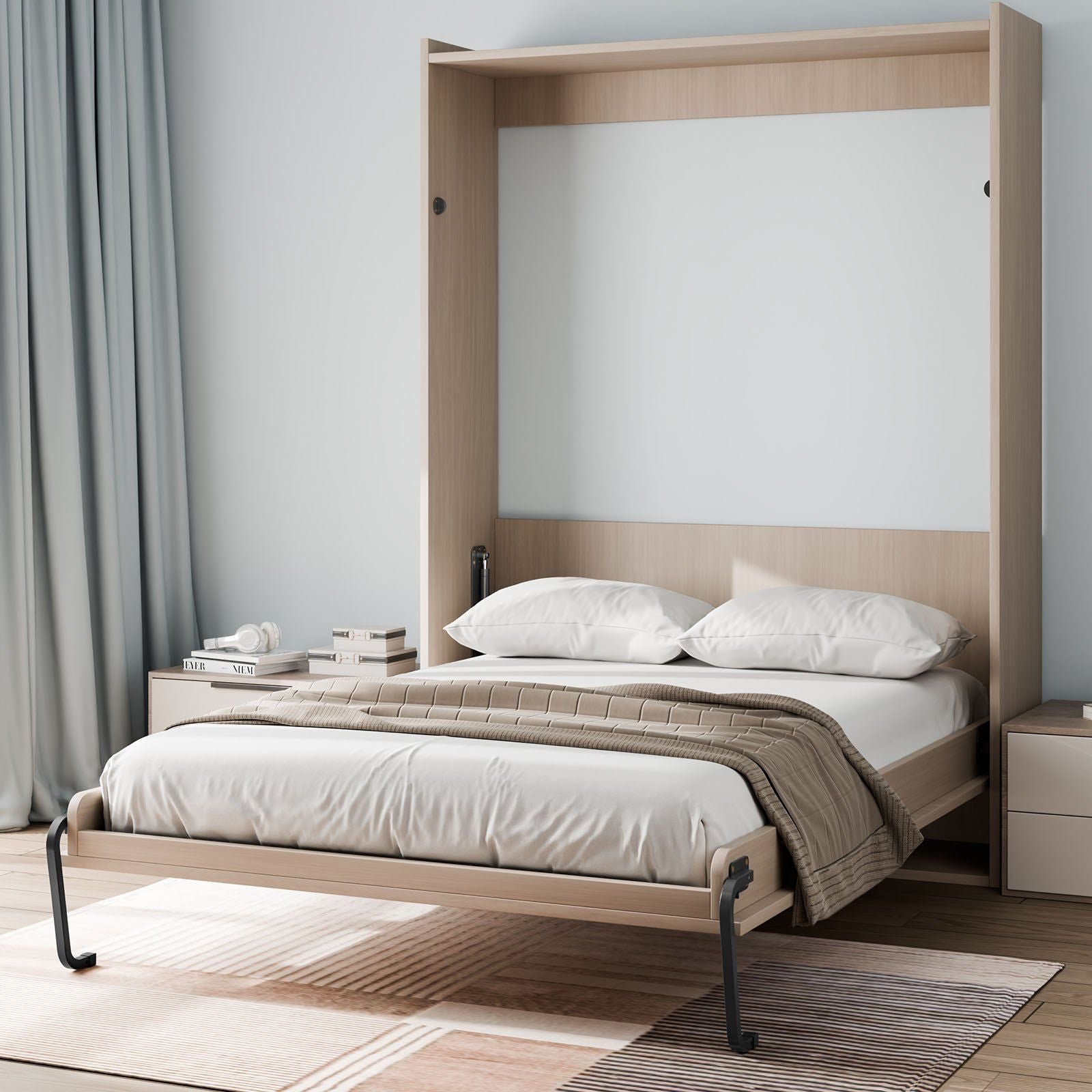 deluxe queen size vertical murphy bed kit diy wall bed hardware with folding features