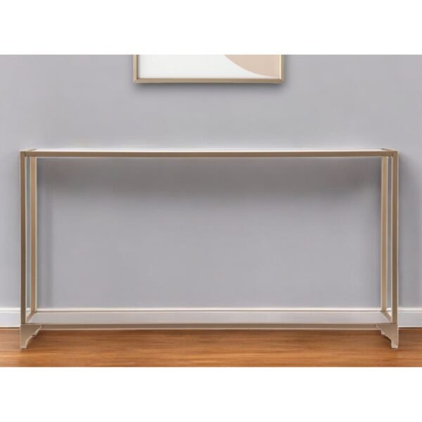 hms 56" clear and gold glass mirrored frame console table with shelves elegant home décor console tables