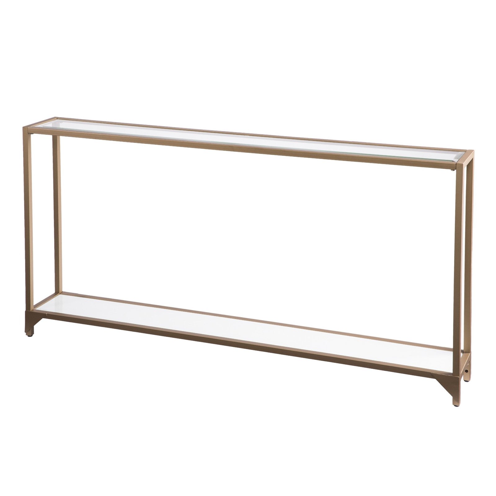 hms 56" clear and gold glass mirrored frame console table with shelves elegant home décor console tables