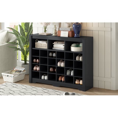 stylish modern 24 compartment shoe cabinet high quality corridor sideboard multifunctional console for bedroom living room black