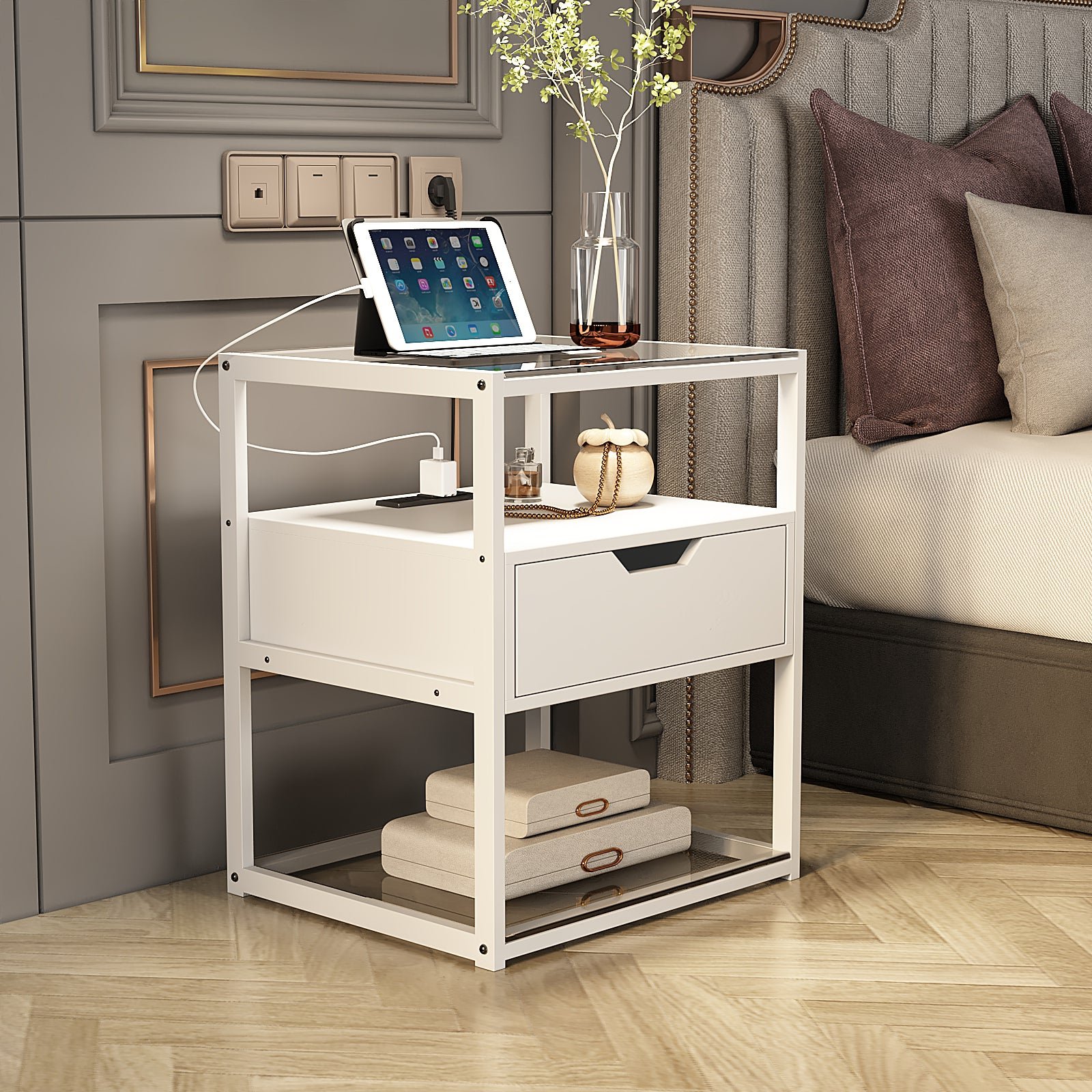 yq jenmw modern simple and luxury bedroom nightstand simple shelf