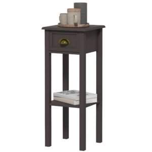 2 tier side table with drawer for living room end table for coffee in hallway