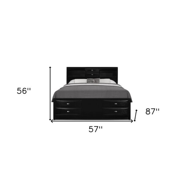 hms solid wood eight drawer bed in full black bedroom sets product
