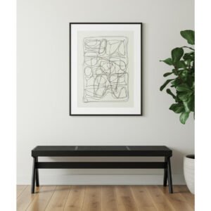 hms 59 black solid wood and cane dining bench bedroom furniture