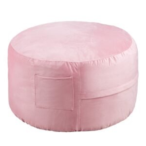 3 feet bean bag chair removable washable cover 25d memory foam soft smooth dutch velvet bean bag sofas for bedroom playroom pink