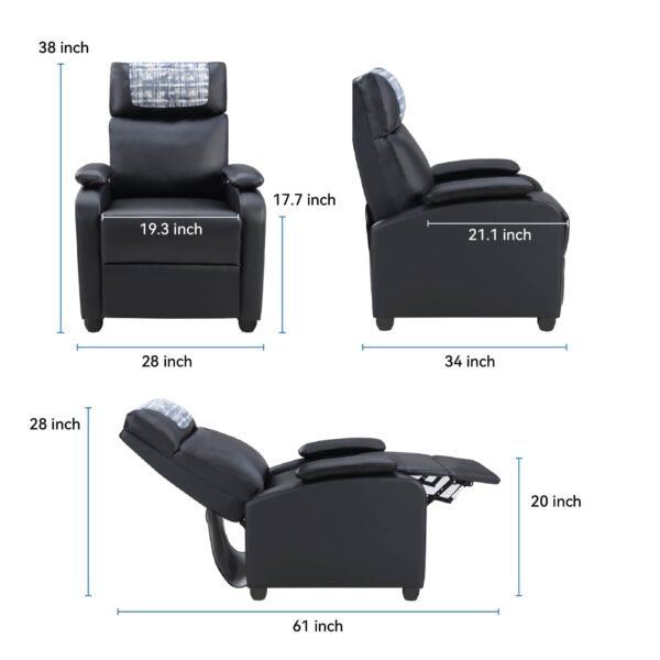 classic traditional manual recliner chair comfortable black single sofa for living room with arms and back