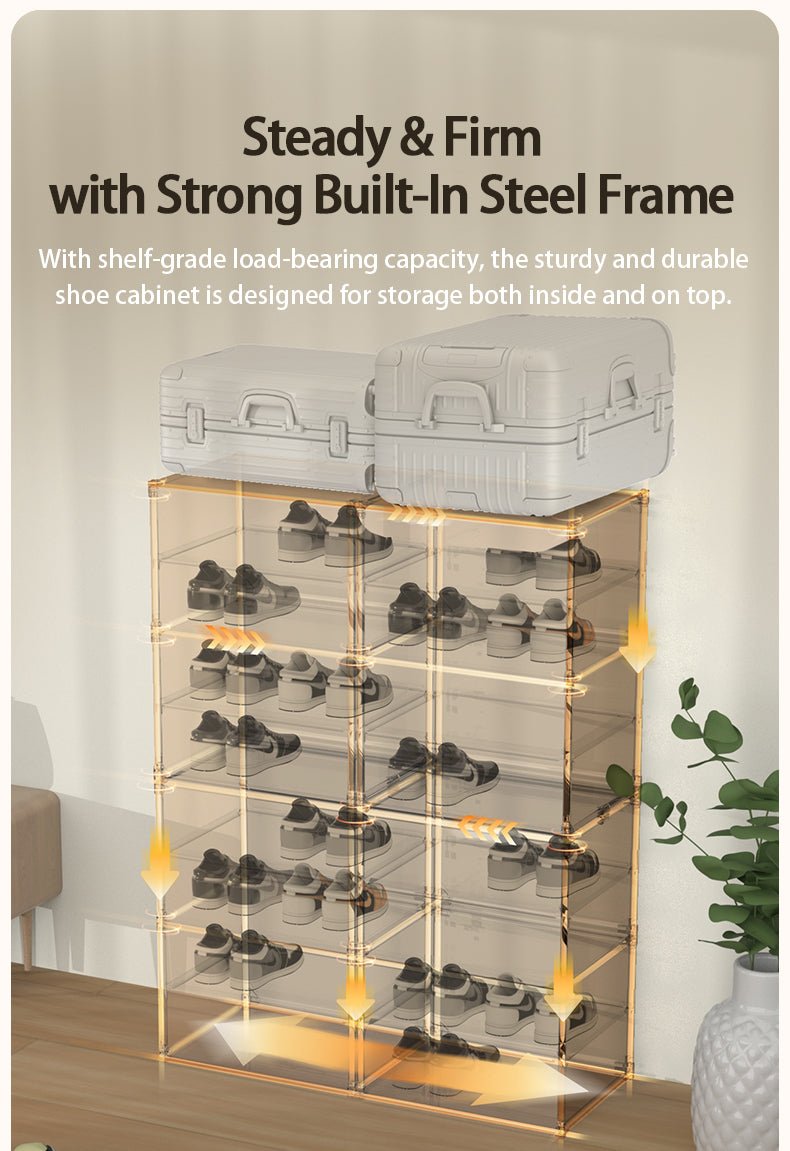 space saving stackable shoe rack,3/6 tier combination organizer , load bearing capacity, breathable, odorless