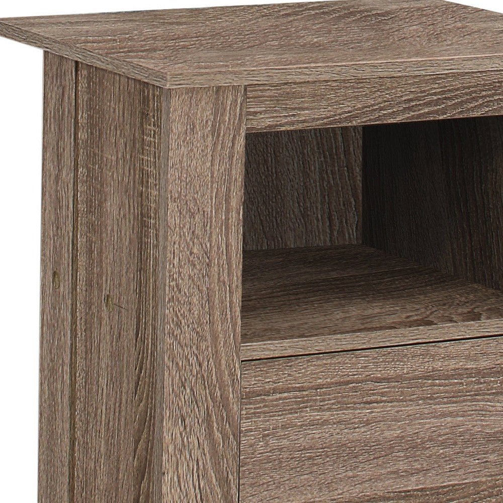24" deep taupe wood end table with shelf hms living room set