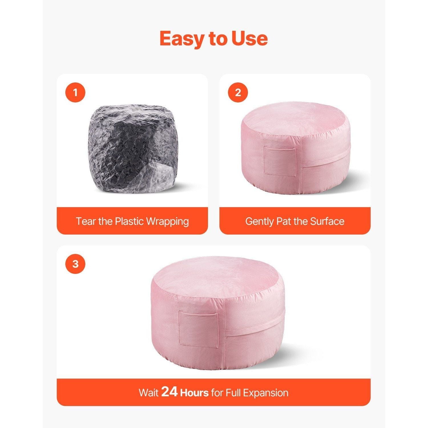 3 feet bean bag chair removable washable cover 25d memory foam soft smooth dutch velvet bean bag sofas for bedroom playroom pink