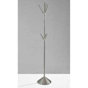 hms 12" x 68" brushed steel pyramid coat rack stylish coat hanger for home or office