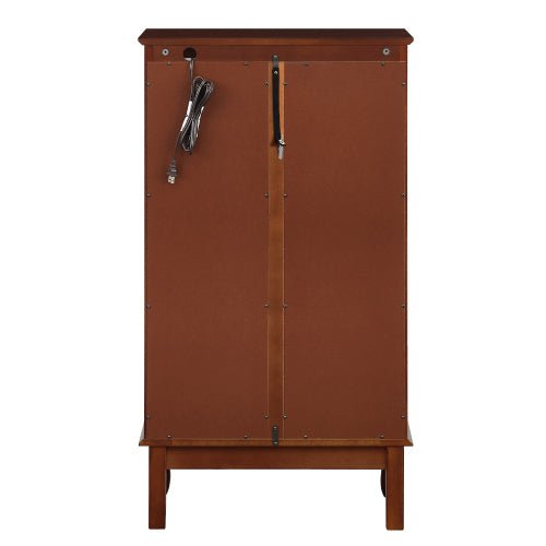 fcj lighted curio cabinet with adjustable shelves and mirrored back panel tempered glass doors for display & china collections