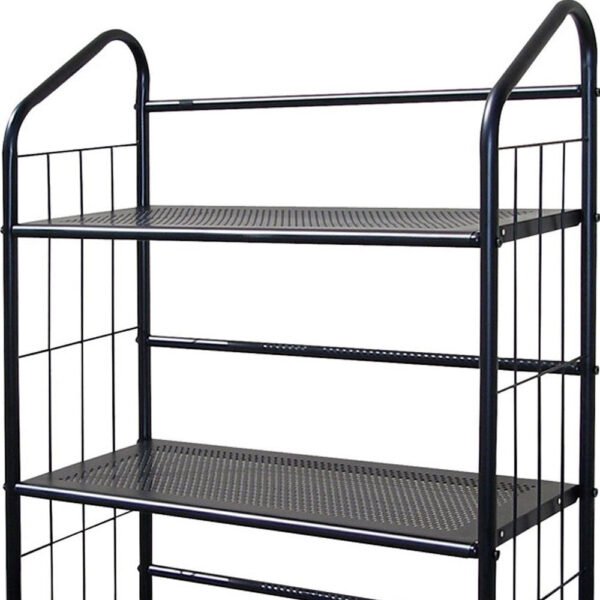 hms 37" black metal three tier bookcase industrial contemporary living room bedroom hotel furniture iron material