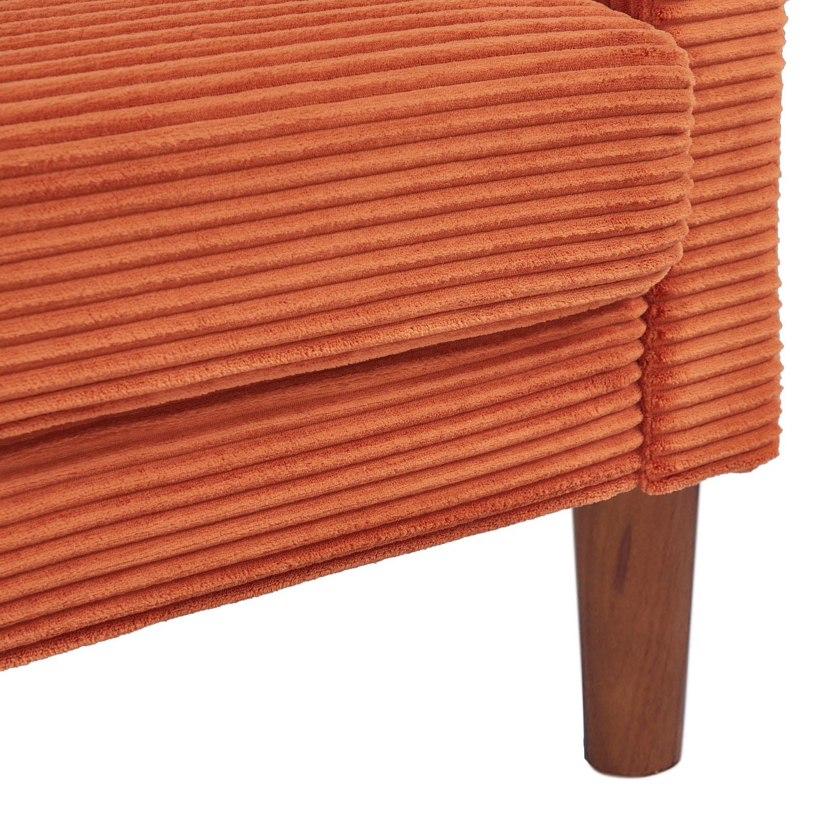 modern 2140og orange corduroy two seater living room sofa for bedroom office small spaces