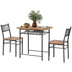 dining table set rustic brown