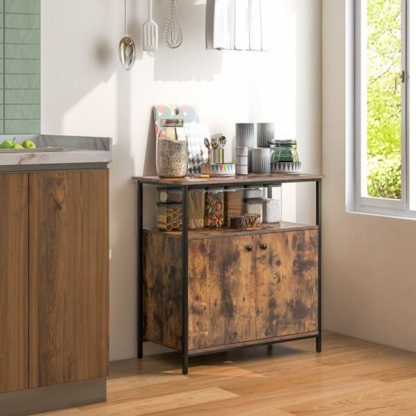 2 door living room buffet cabinet with shelves and cable management holes