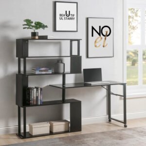 fcj home office l shaped corner computer desk portable and adjustable laptop table for bedroom or hotel with cooling feature
