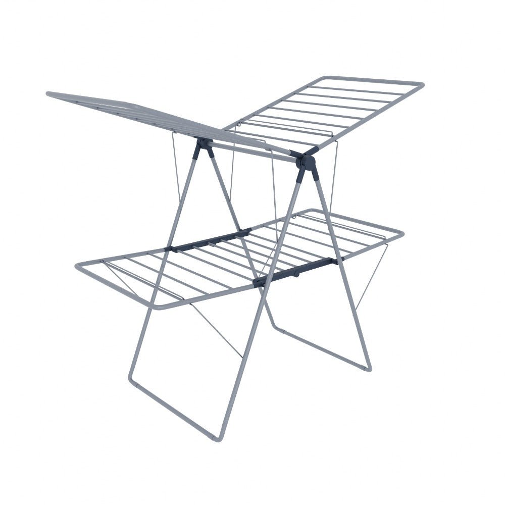 1pc, clothes drying rack foldable, foldable laundry drying rack, free standing large drying rack, grey