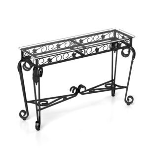 2 tier modern tempered glass console table,entrance table,sofa table with storage shelf,for living room,entryway,hallway