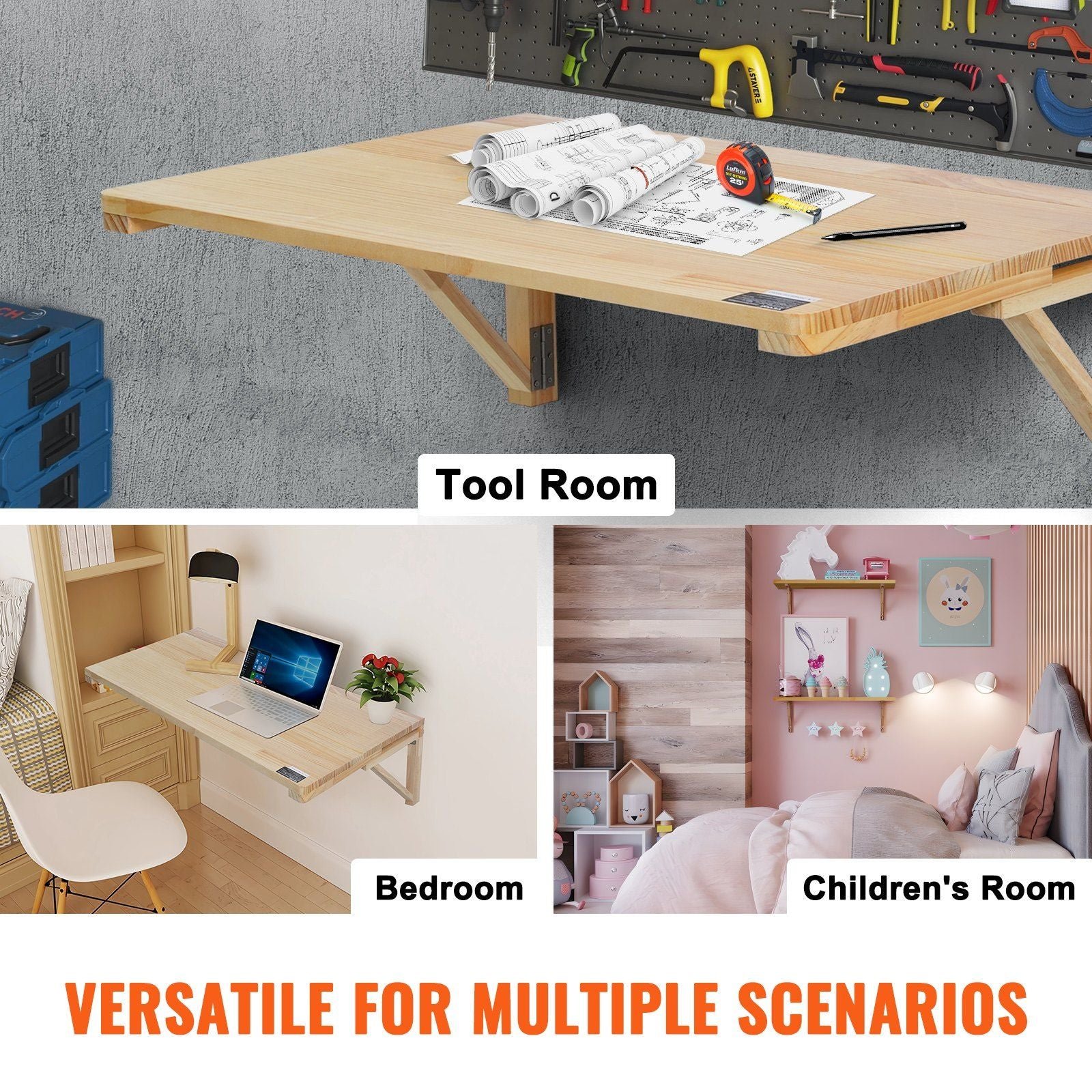 31.5" x 23.62" wall mounted folding table wooden floating desk iron bracket drop leaf table for home office dining bar small