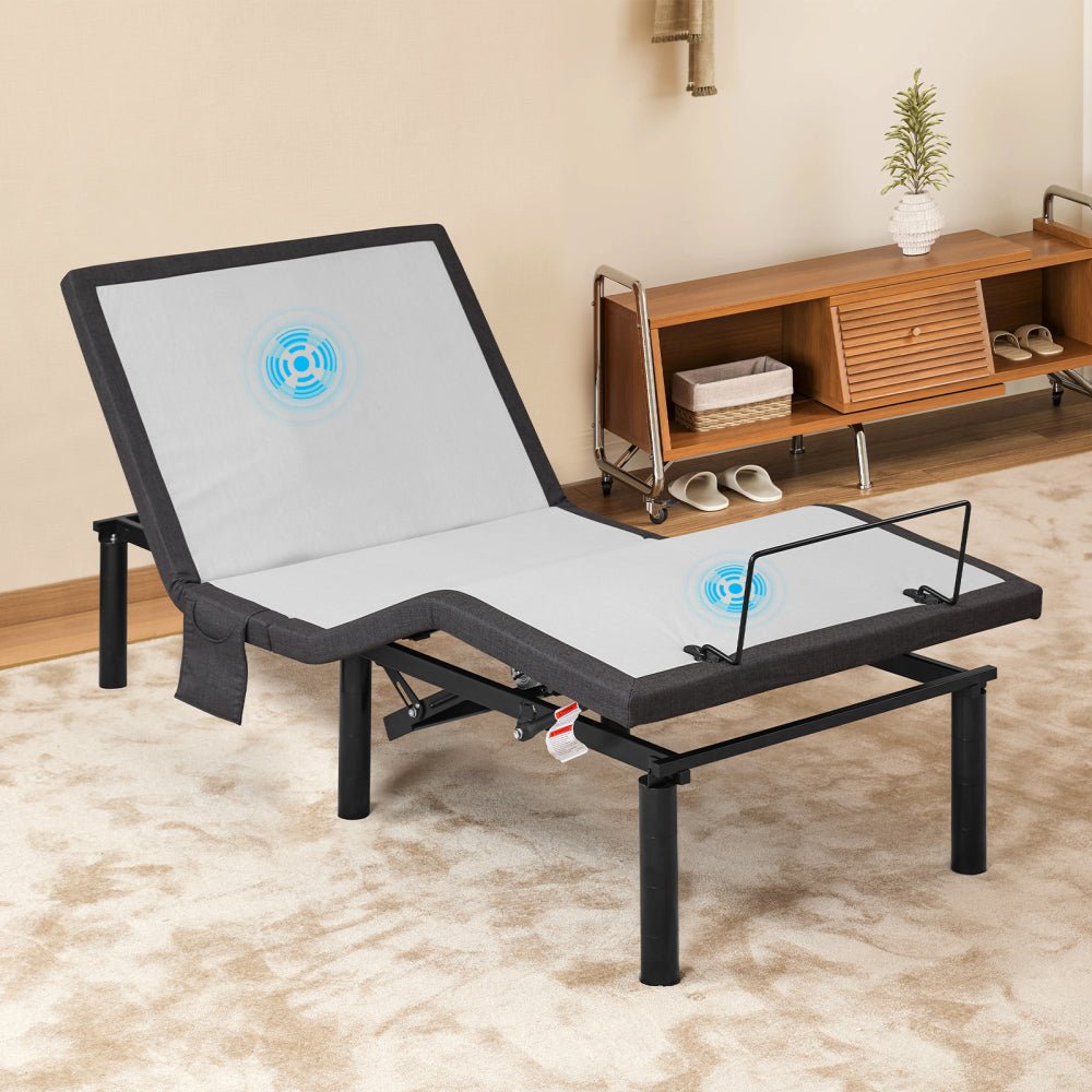 ergonomic twin xl size adjustable bed, zero gravity base for stress management w/head and foot incline, wireless remote control