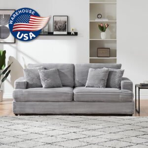 modern luxury 3 seater corduroy sofa with durable spring cushions easy assembly free shipping for living room