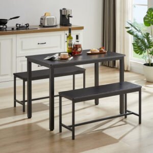 fcj luxury dining table set modern & rustic kitchen counter with chairs mdf wood home furniture for living room & restaurant use