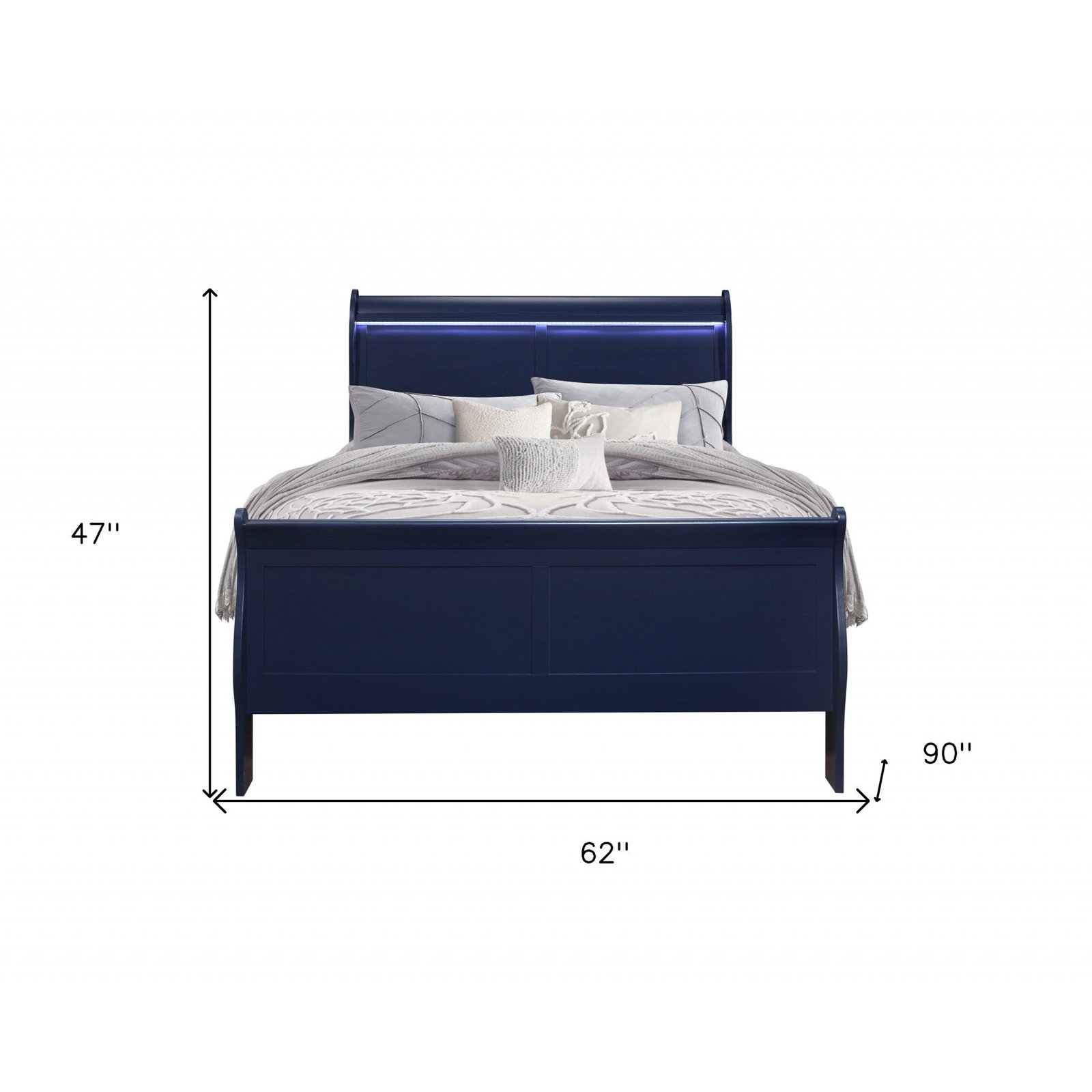 hms blue double and king size platform bed frame with storage tufted soft style for bedroom and apartment furniture