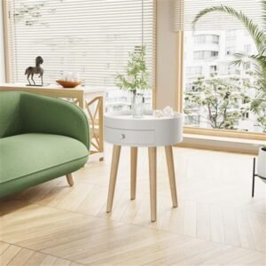 18" high storage drawer bedside table sofa side coffee table for living room furniture