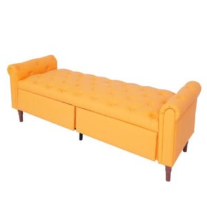 2081 pu leather storage sofa stool orange