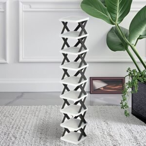 9 layer vertical shoe rack space saving easy assemble plastic shoe shelf for entryway closet dorm bathroom