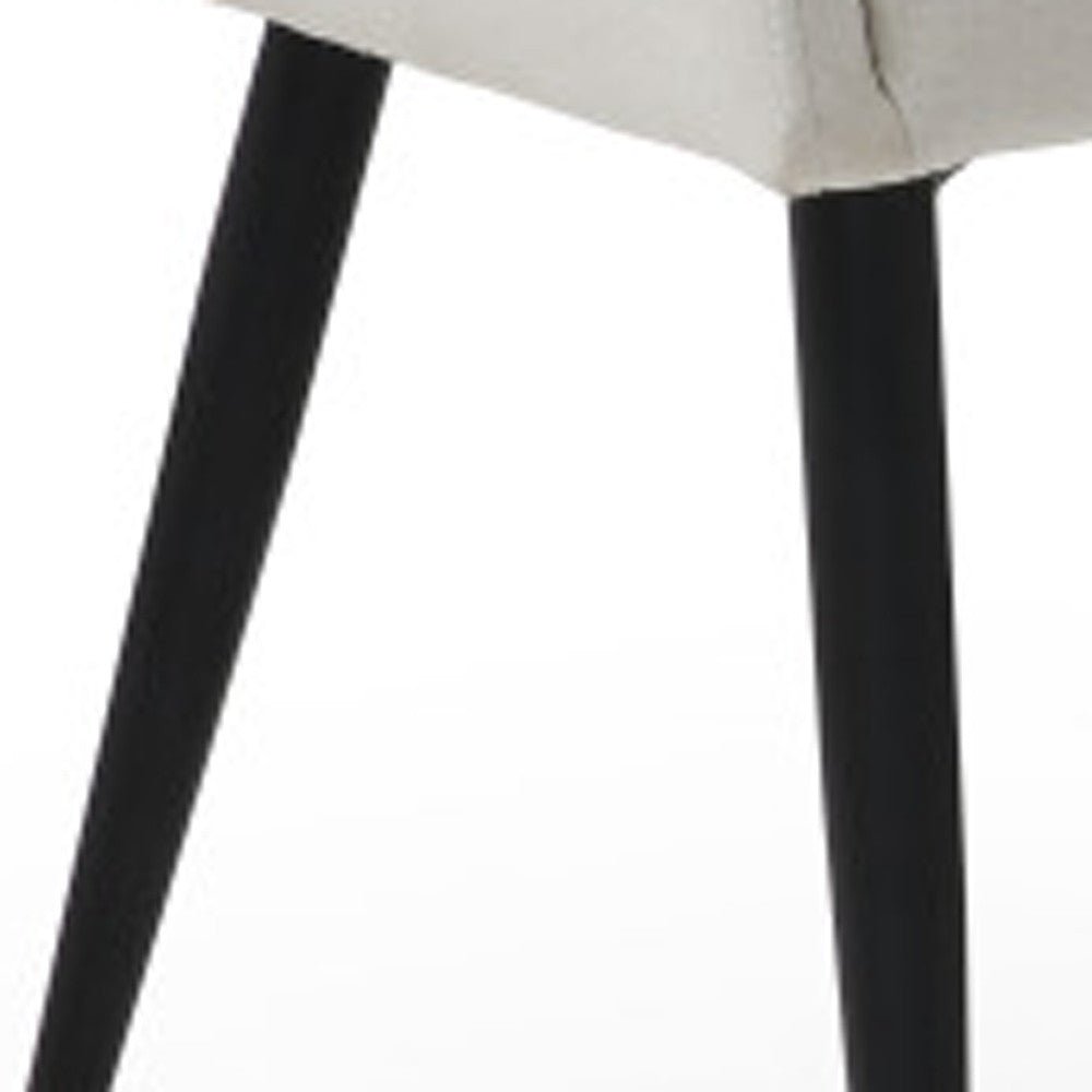 hms set of two 23" off white and black upholstered arm chairs for living room