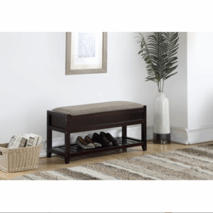 fcj rouen espresso bedroom furniture comfortable seating bench with convenient shoe storage