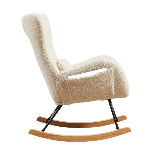 fcj modern nursery rocking chair with high backrest comfortable recliner