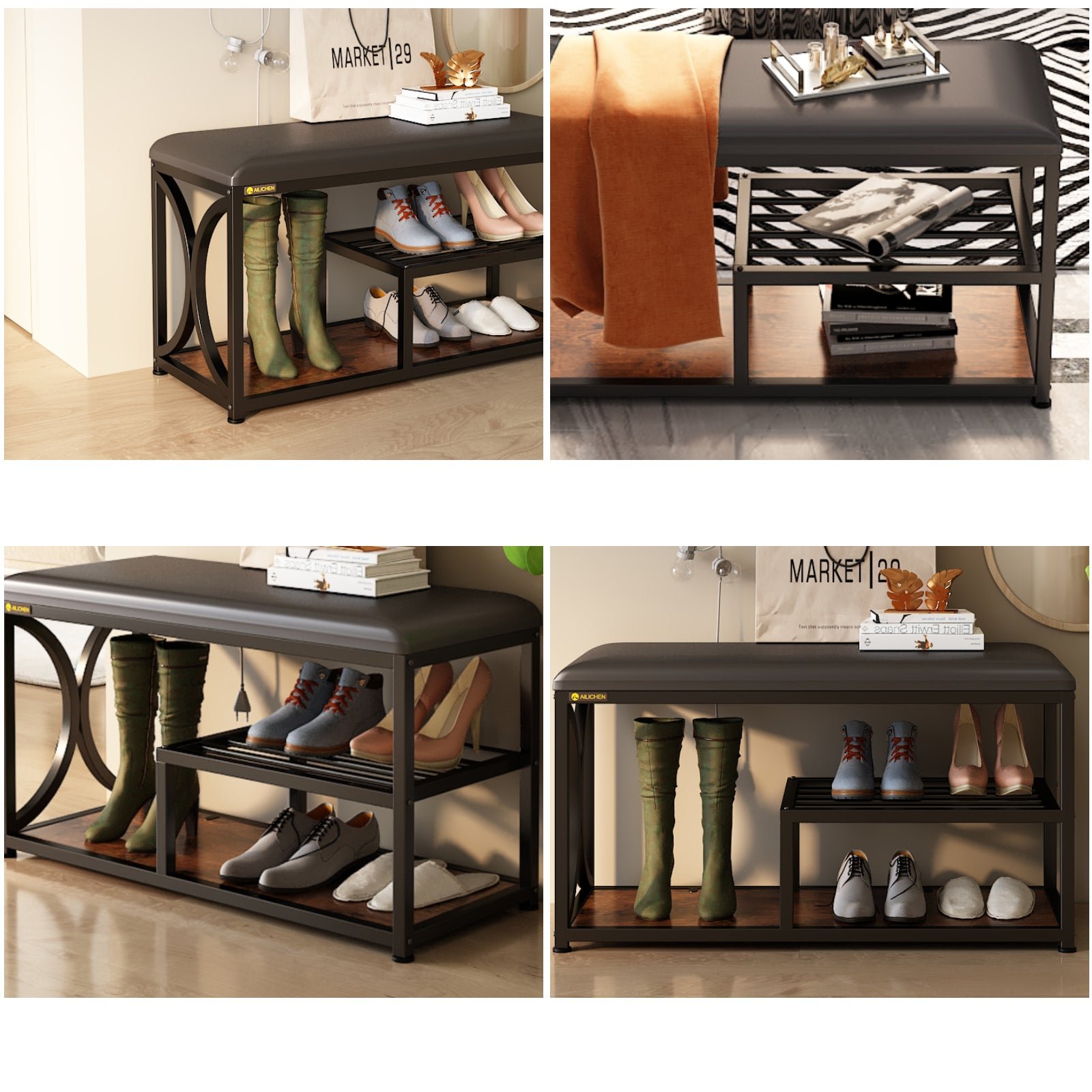 yq jenmw large space storage stool simple shoe rack bedroom seat shoe stool