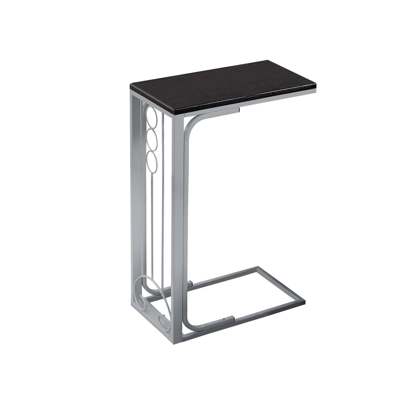 homeroots 16" x 9" x 24.5" blacksilver mdf and metal accent table