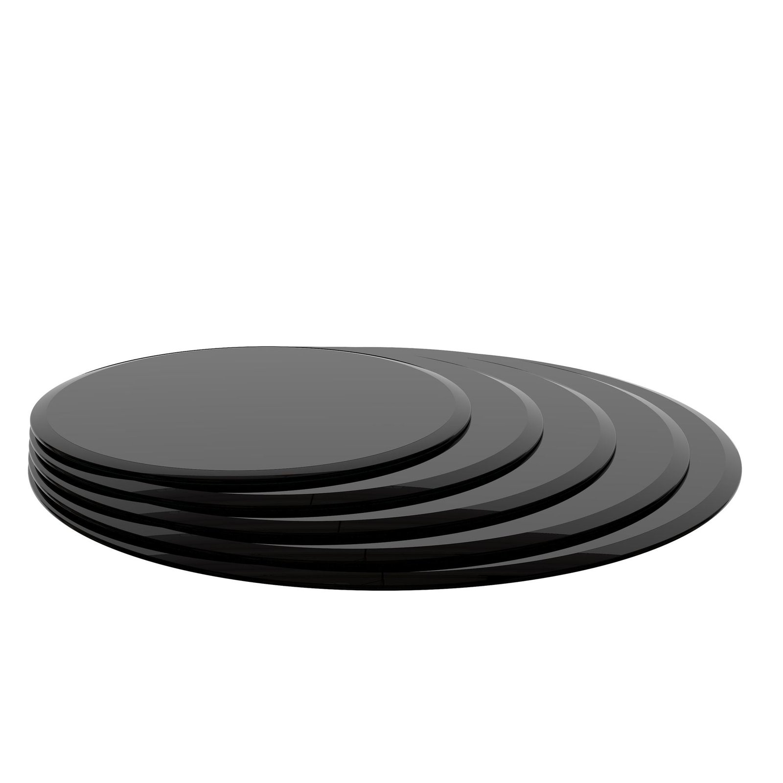 28 inch round tempered glass table top black 3/8 inch thick beveled polished edge for living room furniture