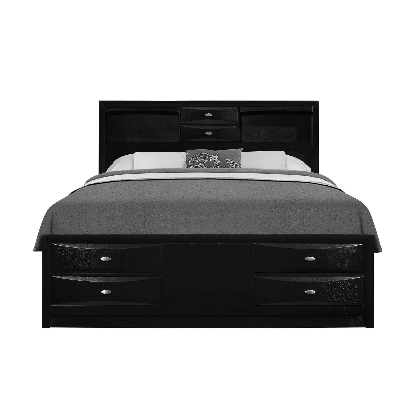 hms black carved abstract solid wood king bed frame with drawers up holstered bed